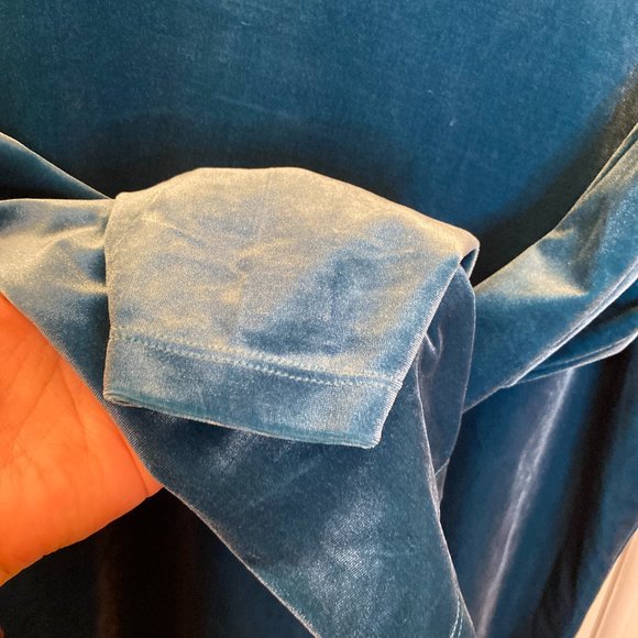 TOG blue velvet long sleeve turtle neck top,PL - Picture 6 of 6